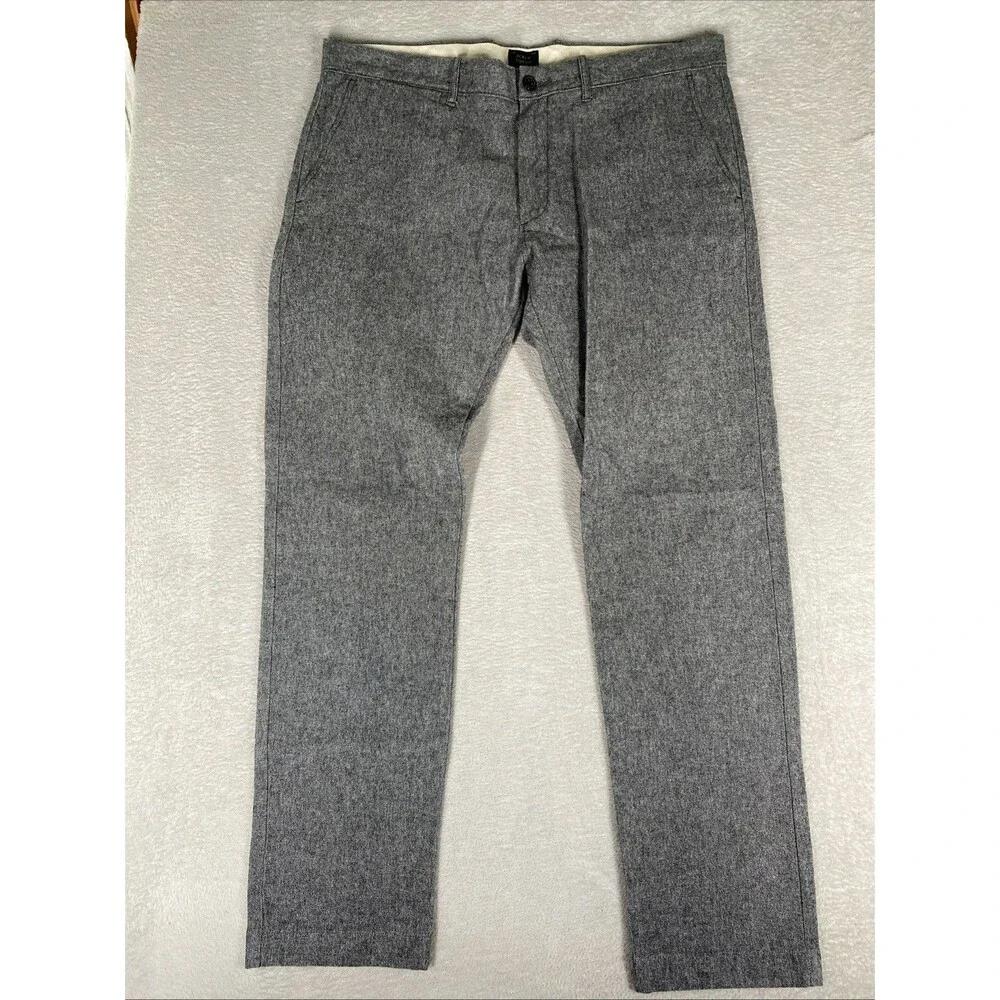 J. Crew 484 Slim Stretch Chino Pants Men's 36x32 Tapered Leg Casual Gray Twill